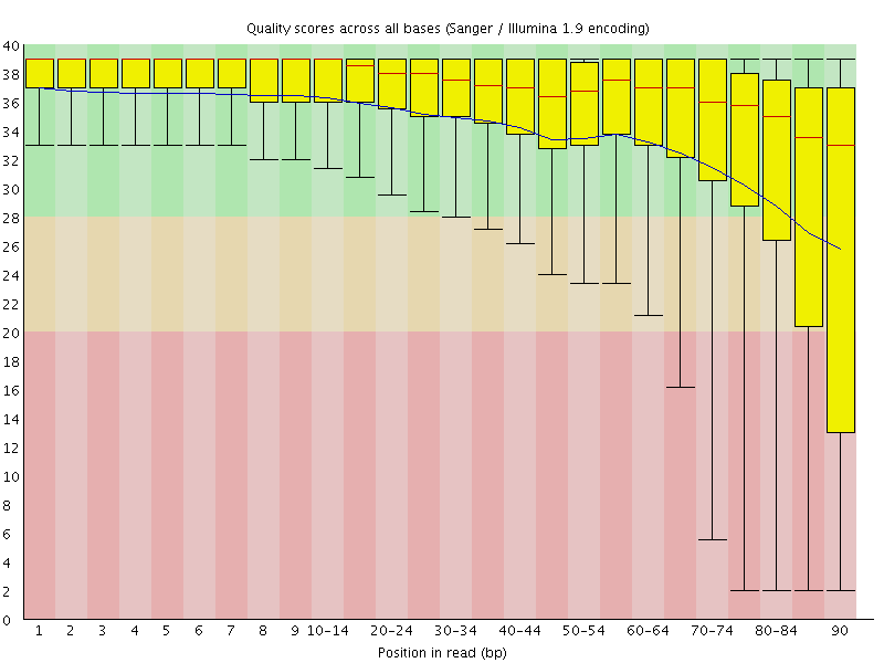 Per base quality graph